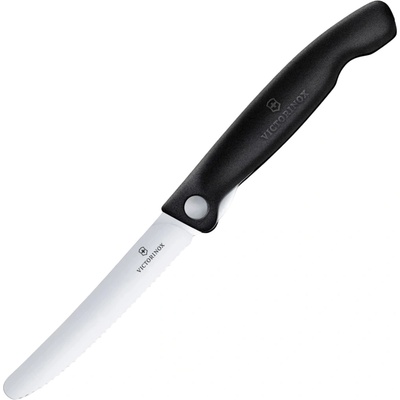 Victorinox Nôž na ovocie a zeleninu, 11cm, skladací, zubkovaný, čierny 6.7833.F