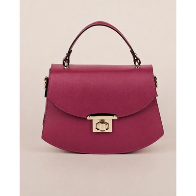 Sueno Bags Ivy kožená kabelka tmavě růžová 24 × 17 × 7 cm