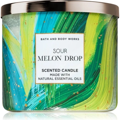 Bath & Body Works Sour Melon Drop ароматна свещ 411 гр