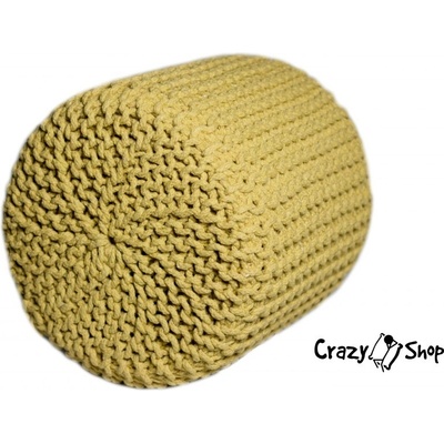 CRAZYSHOP Pletený puf CYLINDER žltý (ručne pletený)