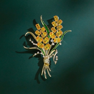 Éternelle brož Swarovski Elements Liciana design pšenice B2112/AL Zlatá