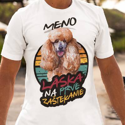 Tričko s potlačou Pudel Biela