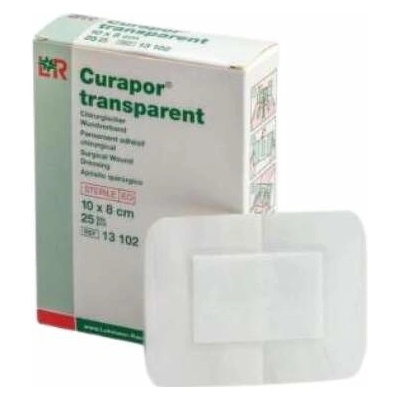 Curapor krytie na rany transparent 10 x 8 cm sterilné, vodeodolné 25 ks