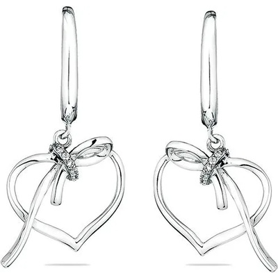 Swan Сребърни обици сърце с цирконий JT8312E Swan