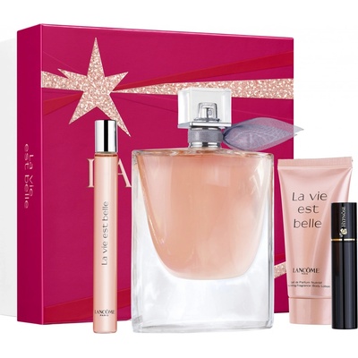 Lancome La Vie Est Belle EDP 100 ml + EDP 10 ml + tělové mléko 50 ml + řasenka Mascara Hypnose 2 ml dárková sada