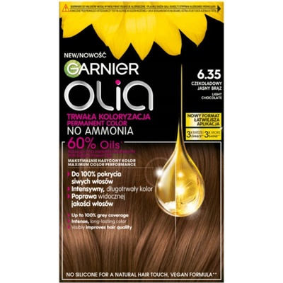 Garnier Olia trwała koloryzacja barva na vlasy 6.35 čokoládově světle hnědá