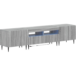 vidaXL 3 части LED ТВ шкаф ZWOLLE Сив Сонома Инженерна дървесина (3416524)
