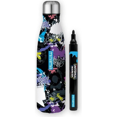 Mitamam láhev nerez 500 ml + uni popisovač fialová