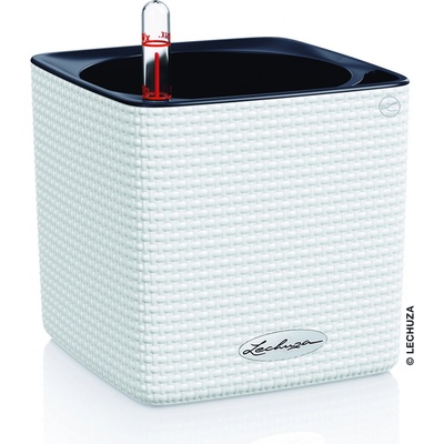Samozavlažovací kvetináč Lechuza Cube Color 14 cm biely