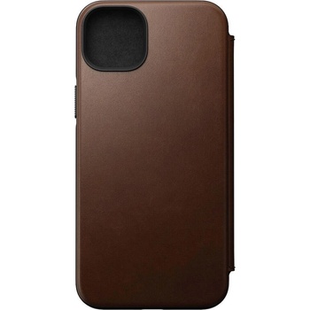 Nomad Кожен калъф (естествена кожа), тип портфейл с MagSafe за iPhone 14 Plus - Nomad Modern Leather Folio MagSafe Case (кафяв) (NM01284185)