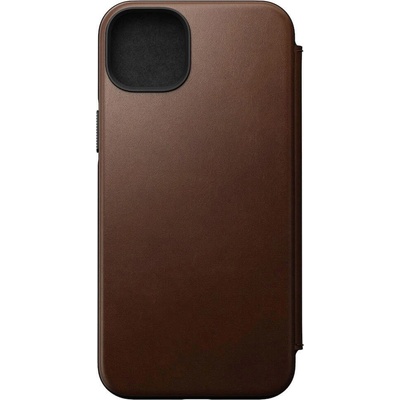Nomad Кожен калъф (естествена кожа), тип портфейл с MagSafe за iPhone 14 Plus - Nomad Modern Leather Folio MagSafe Case (кафяв) (NM01284185)