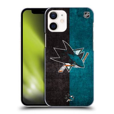 Pouzdro na mobil Apple Iphone 12 MINI - HEAD CASE - Hokej NHL - San Jose Sharks - Znak dva pruhy (Obal, kryt pro mobil Apple Iphone 12 MINI - Hokejové týmy - San Jose Sharks - Logo žralok)