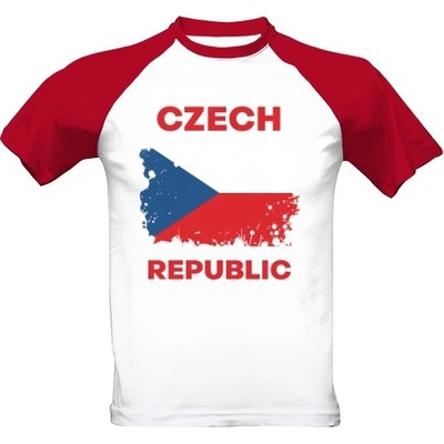 Tričko s potiskem MS v hokeji Česká republika pánské bílá a červená