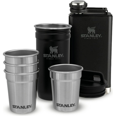 STANLEY Dárkový set Adventure series placatka/butylka + panáky 4ks černá mat 250ml