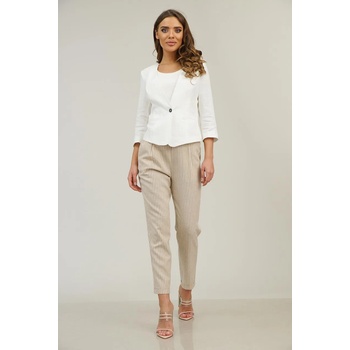 Image 1 of Radek's collection Елегантен дамски панталон бежов цвят на райе 62207-262