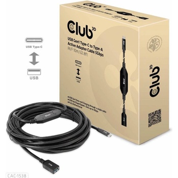 Club3D CAC-1538 USB-C na USB-A, 5 Gbps (M/F), 10m