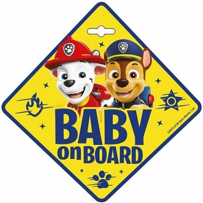 Seven Informační cedulka na přísavku dítě v autě "Baby on board" PAW PATROL, pro kluky