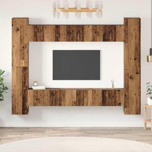 vidaXL Комплект ТВ шкаф 10 бр. 30, 5 x 30 x 90 см Старо дърво (3393228)