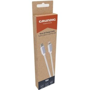 Grundig Кабел Grundig - 15244, USB-C/Lightning, 1 m, бял (15244)