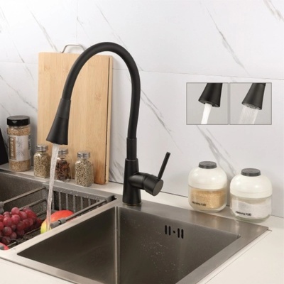 Inter Ceramic Смесител за кухня с подвижен душ Адала, стоящ, черен