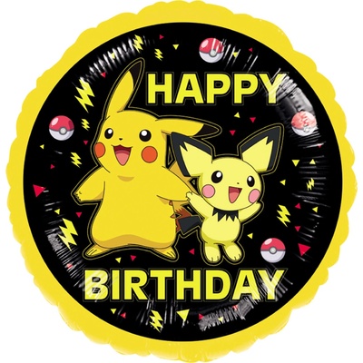 Amscan Balonek fóliový Pokémon Happy Birthday černý 43 cm
