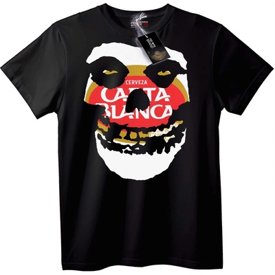 NOONEBRAND Тениска Черепи Карта Бланка - 7XL, Black