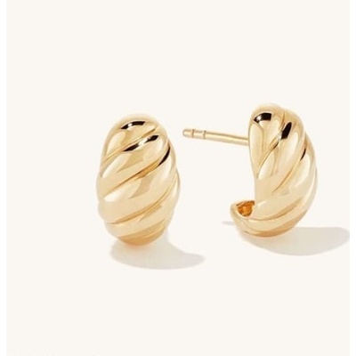 Ornamenti pozlacené náušnice Chunky Croissant gold ORT300008