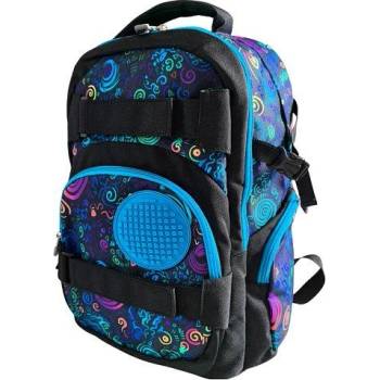 PIXIE CREW Ученическа раница, синя, Spiral magic, 100 пиксела
