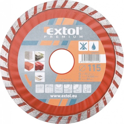 Extol Premium 108751 kotouč diamantový řezný turbo, 115x22,2 mm
