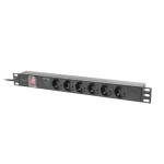 Lanberg разпределителен блок (pdu) 19"" 1U 16a 2m 6x шуко изводи черен (pdu-06f-0200-bk)