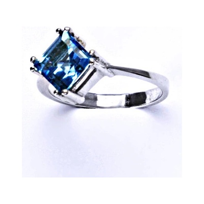 Čištín Stříbrný prsten přírodní topaz swiss prstýnek ze stříbra T 1258