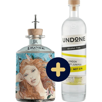 J.Rose Artisan Gin No.9 + Unodne No.2 Not Gin (set 1 x 0.7 l, 1 x 0.7 l)