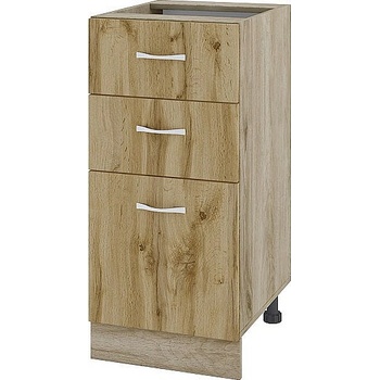 ИРИМ Долен шкаф с две чекмеджета и една врата Сити АРДД-27 дъб сонома арвен / дъб дакота 40 см