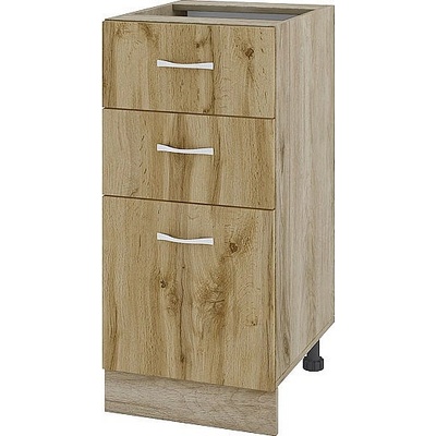ИРИМ Долен шкаф с две чекмеджета и една врата Сити АРДД-27 дъб сонома арвен / дъб дакота 40 см