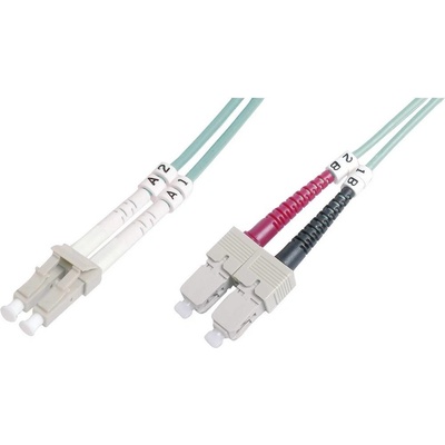 Digitus DK-2532-10/3 optické vlákno, 1x zástrčka LC - 1x zástrčka SC] 50/125 µ Multimode OM3, 10m
