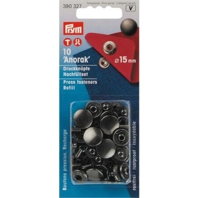 Knoflík stiskací ANORAK - PRYM průměr 15 mm varianta černý nikl – Zboží Mobilmania