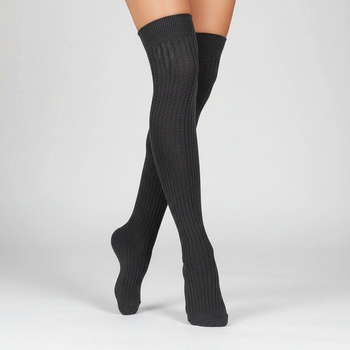 Дамски 7/8 чорапи в цвят антрацит