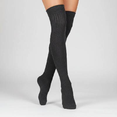 Дамски 7/8 чорапи в цвят антрацит