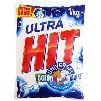Ultra Hit Перилен препарат Ultra Hit, прах, универсален, за бяло и цветно пране, 1 kg