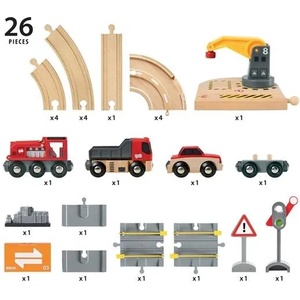 BRIO Товарно влакчета  с кран и релси (33208)