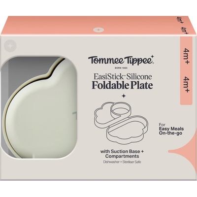 Tommee Tippee EasiStic Silicone Foldable Plate desiatový box 4m+ Green