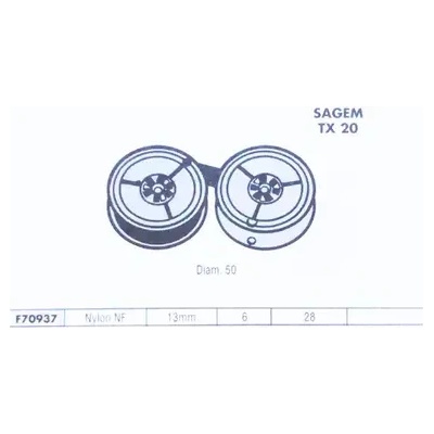 Compatible РОЛКА ЗА МАТРИЧЕН ПРИНТЕР SAGEM TX 20/35E/2000 - Black - OUTLET - 6 m x 13 mm (300SAGTX20)