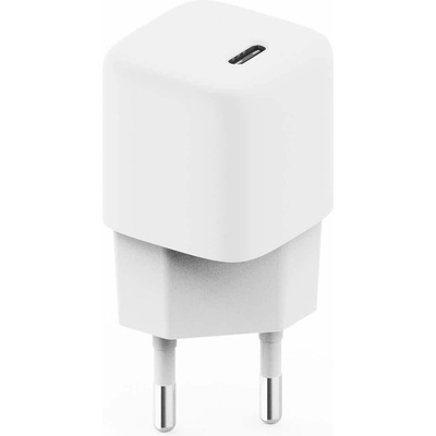 Захранване за ел. мрежа с USB-C изход и технология за бързо зареждане - Platinet USB-C Wall Charger 20W (бял) (PLCUPDM20W)
