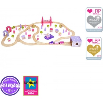 Bigjigs Drevená veľká Vláčiková dráha Princezny