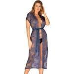 Obsessive Халат Peniuar-Flowlace-BlueV-54531-Blue - Черен, размер S/M