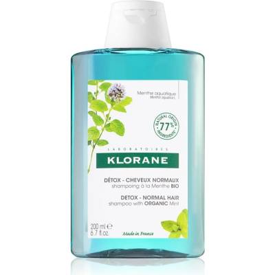 Klorane Organic Mint čistiaci detoxikačný šampón pre normálne vlasy 200 ml
