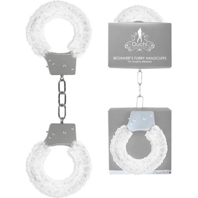 Ouch Beginners Handcuffs Furry White
