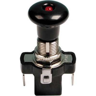 Spínač 12V 10A push-pull červený Lampa