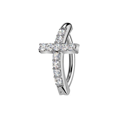 Šperky4U Piercing do pupíku kříž WP0100
