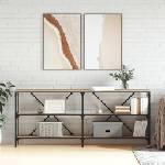 vidaXL Конзолна маса дъб сонома 180x30x75 см инженерно дърво и желязо (832854)